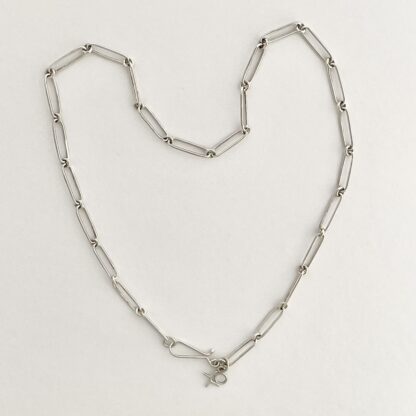 Sterling silver long link handmade chain